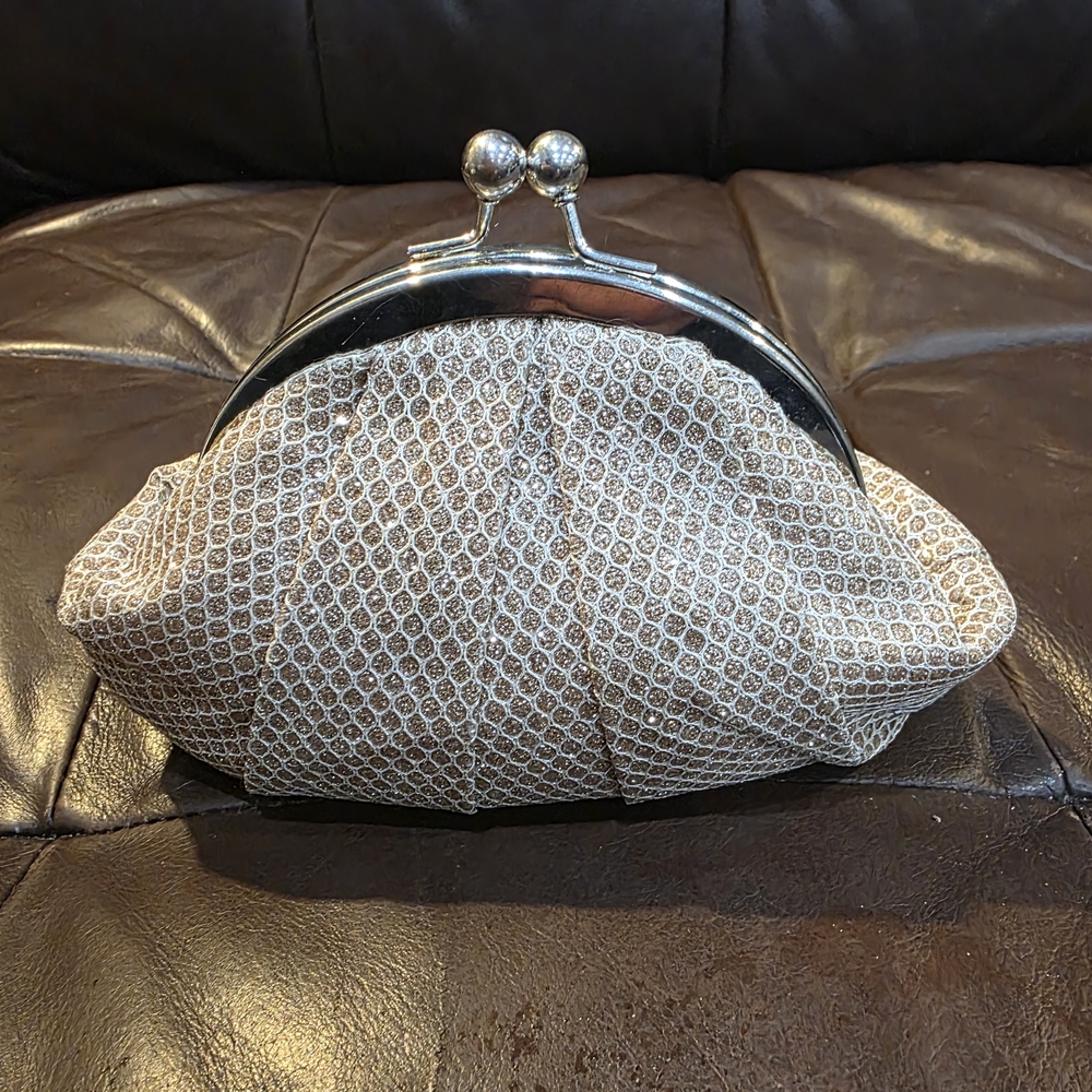 Claire's Silver Mesh Cosmetic Bag